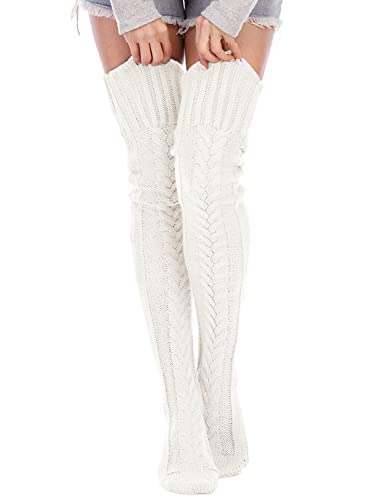 SherryDC Cozy Cable Knit Thigh Highs - Embrace Winter in Style