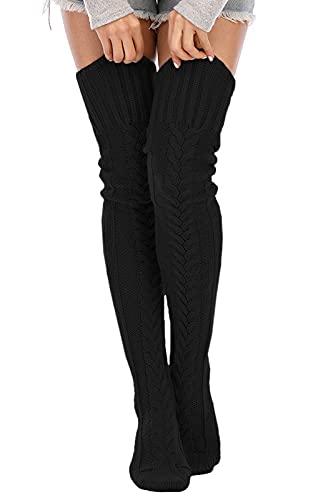 SherryDC Cozy Cable Knit Thigh Highs - Embrace Winter in Style