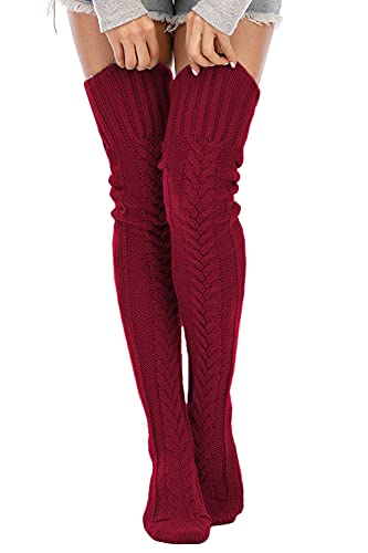 SherryDC Cozy Cable Knit Thigh Highs - Embrace Winter in Style