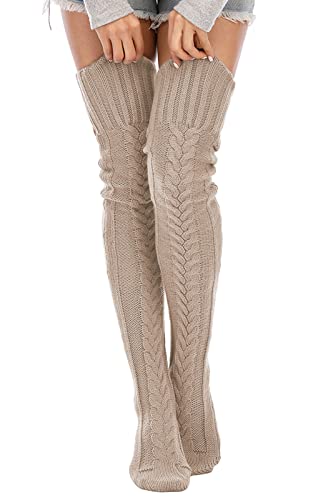 SherryDC Cozy Cable Knit Thigh Highs - Embrace Winter in Style