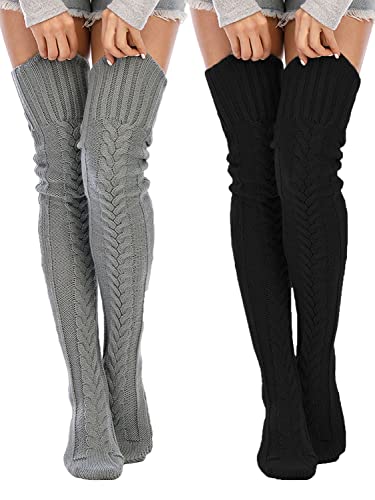 SherryDC Cozy Cable Knit Thigh Highs - Embrace Winter in Style