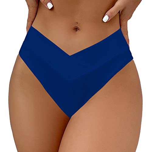 SherryDC Women's V Cut High Waisted Bikini Bottom Ribbed High Cut Cheeky Swimsuit Bathing Suit Bottoms