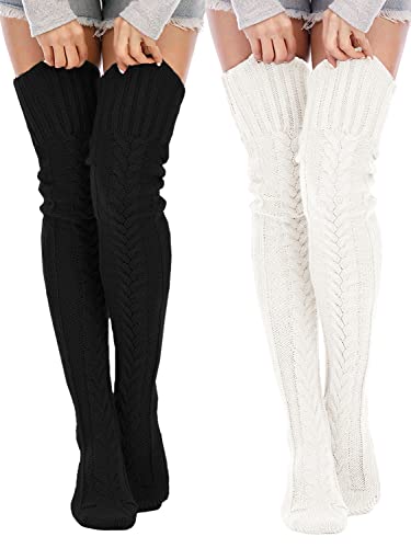 SherryDC Cozy Cable Knit Thigh Highs - Embrace Winter in Style