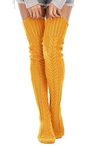 SherryDC Cozy Cable Knit Thigh Highs - Embrace Winter in Style