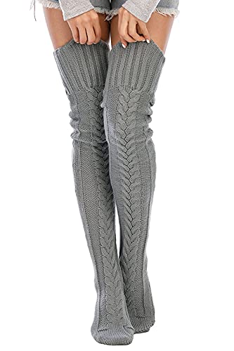 SherryDC Cozy Cable Knit Thigh Highs - Embrace Winter in Style