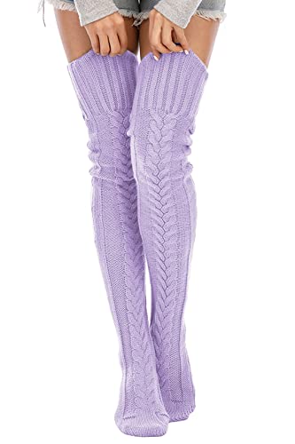 SherryDC Cozy Cable Knit Thigh Highs - Embrace Winter in Style