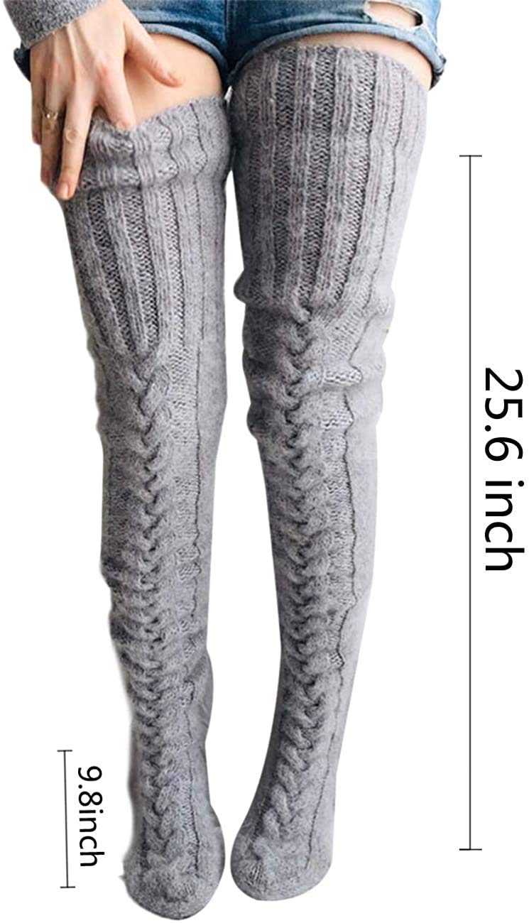 SherryDC Cozy Cable Knit Thigh Highs - Embrace Winter in Style