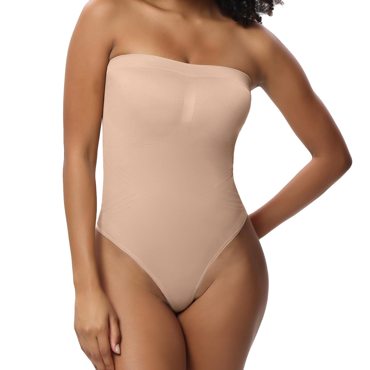 Women's Spaghetti Strap Bodysuits Sexy Sleeveless Removable Strap Tops One Piece Shapewear Bodysuits Tops